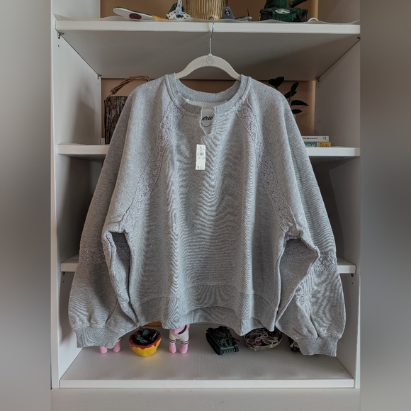 aerie Tops - Aerie Hey Crochet Sweatshirt